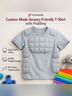 Custom-made sensory-friendly t-shirts with padding